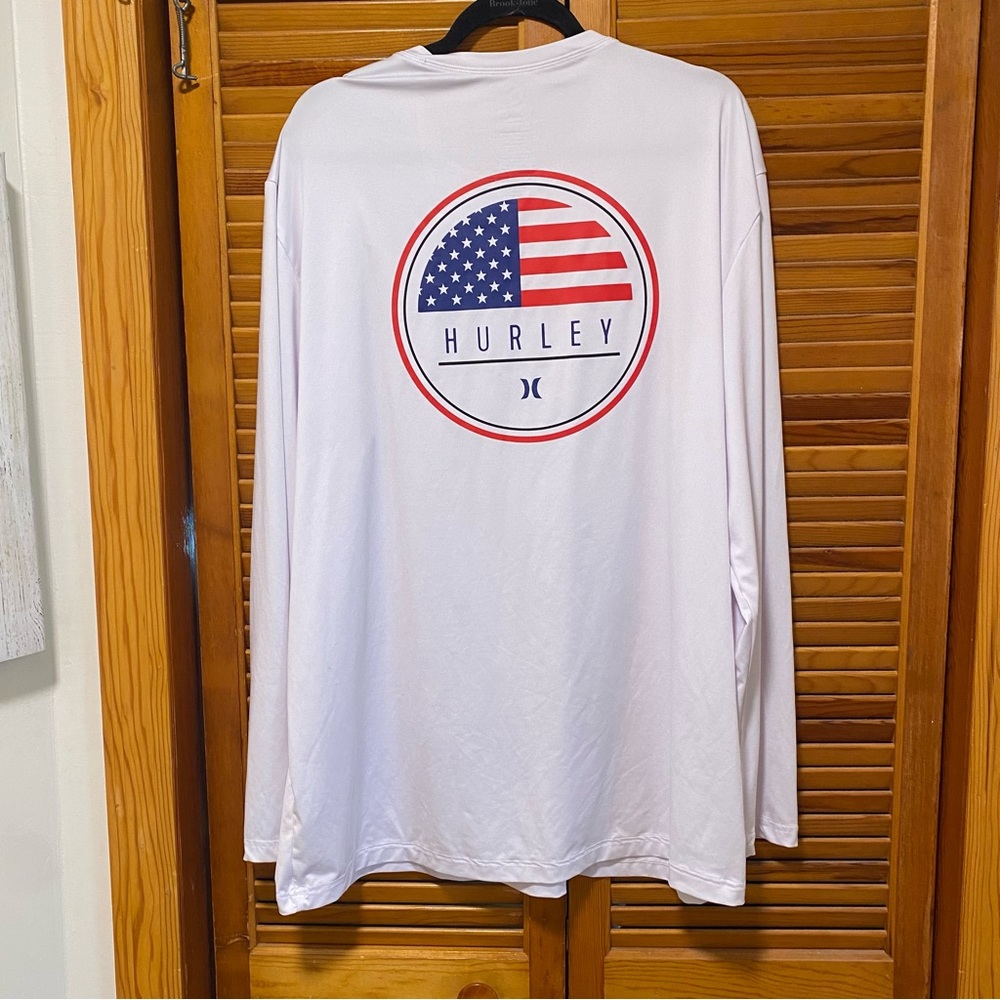 Hurley Men’s Long Sleeve White thin shirt breathable lightweight size XL